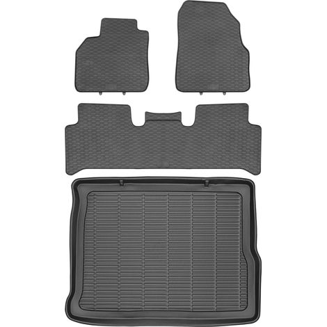 Set di tappetini in gomma per auto e tappetino per bagagliaio per Renault Scenic III Minivan dal 2009 al 2016. (1/5)