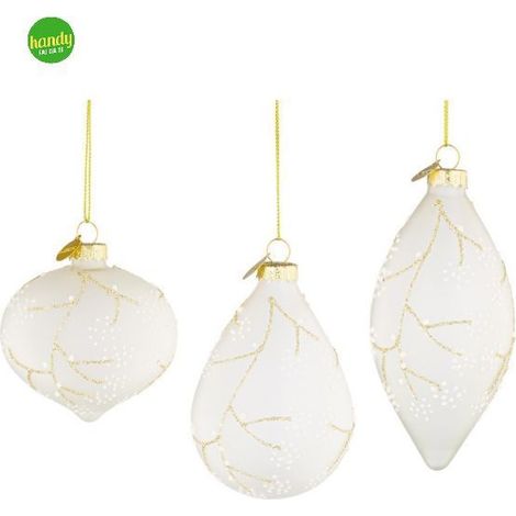 Pendaglio in vetro Floral Bizzotto bianco opaco modelli assortiti