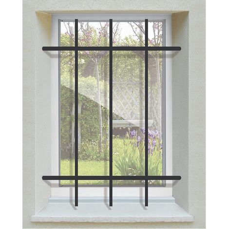 1 - Grille De Défense - Acier Prépeint - Protection Fenêtre - Fixation Par Scellement - Noir - 95x60cm (1/3)