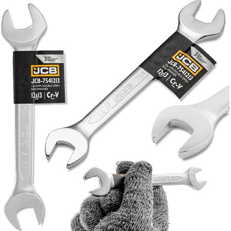 Chiave a forchetta JCB CR-V 12-13 mm a doppia faccia, robusta e solida, standard (1/5)