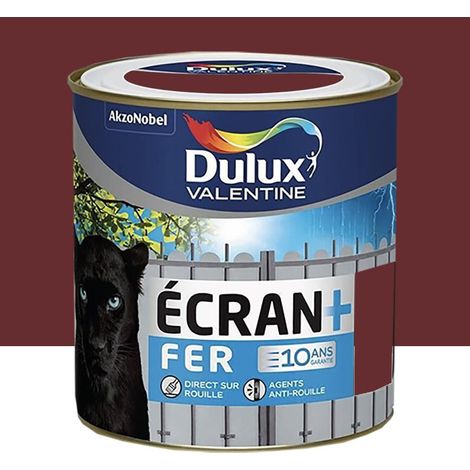 Peinture fer DULUX VALENTINE Ecran+ brillant Rouge Basque 2 L (1/2)