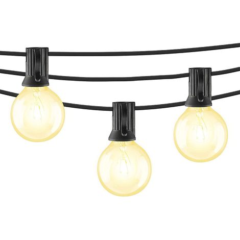 5 W G40 25 Fuß schwarze Glühlampen-Lichterkette für drinnen und draußen