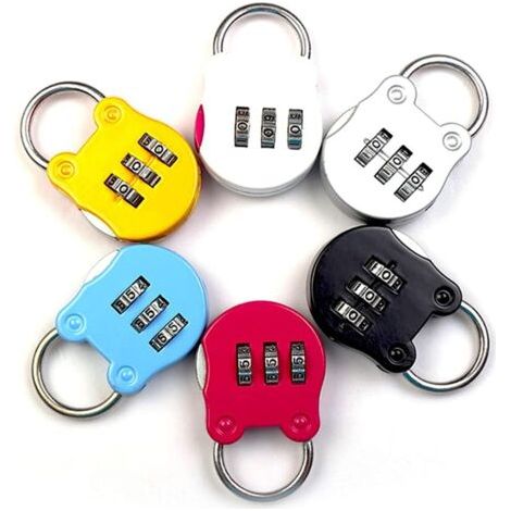 6 Pcs Cadenas à Combinaison, Serrure à Combinaison, Cadenas Code 3 Chiffres, Mini Cadenas à Combinaison Réinitialisables Coloré pour Lockers Gym, école, Clôture et Entreposage etc(Coloré) (1/5)