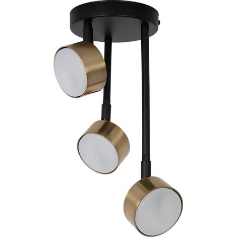 Spot plafond Sigma NEMO noir-or orientable 3xGX53 12W (1/2)