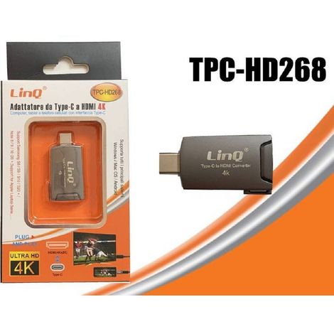 Linq - Adattatore Da Type-c Connettore Maschio A Hdmi 4k Femmina Ultra Hd Pc Tpc-hd268 - (1/3)