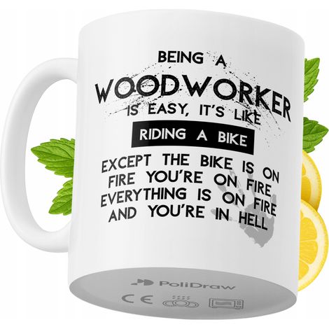 Mug humoristique pour menuisier, avec un texte amusant et un design graphique original. Idéal pour les anniversaires, les fêtes et les occasions spéciales. Mug premium pour la maison, le bureau et le  (1/5)