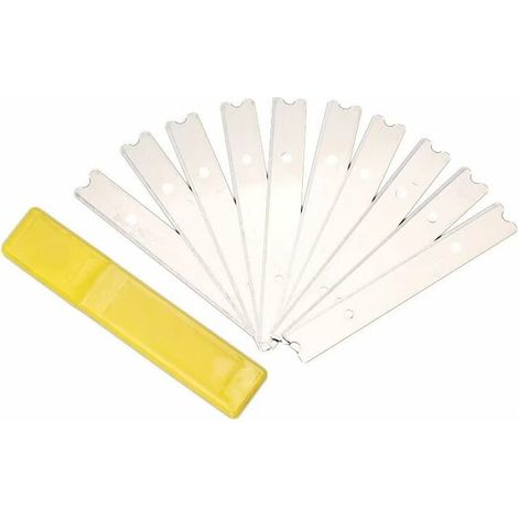 Lame de Raclette - Acier Inoxydable - 100 mm - Pour Nettoyage Vitre Miroir Carrelage Colle - Compatible Poignée 10 mm - Lot de 10 (1/4)
