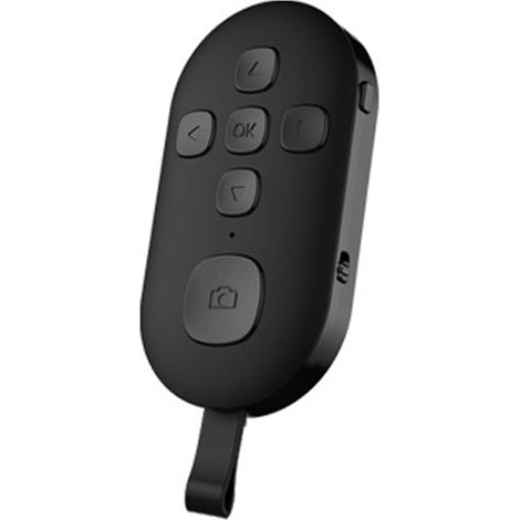Mando a distancia Bluetooth negro – Pantalla táctil para selfies, grabación y visualización de páginas – Carga rápida USB-C – Portátil – Para smartphones y tablets
