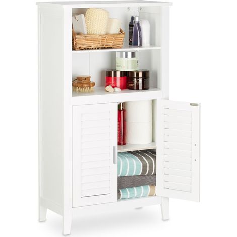 Badezimmerschrank wei lamell