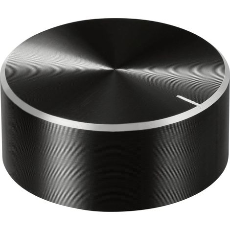 TRU COMPONENTS TC-11696524 Tête de bouton rotatif avec marquage noir (Ø x H) 40 mm x 17 mm aluminium (1/4)