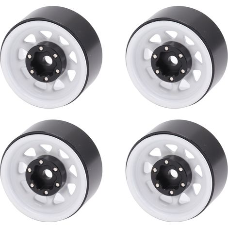 Satz mit 4 Beadlock-Felgen mit 2,5 cm (1 Zoll) tiefem Rillenprofil, universell für Traxxas Offroad-Fahrzeugkarosserien und ferngesteuerte Autos, mit Schrauben, weiß. (1/4)