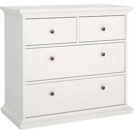 Dmora - Cassettiera Arika, Settimino multiuso, Comò camera da letto, Mobile con cassetti, 96x49 h87 cm, Bianco