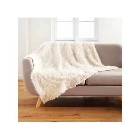 Plaid imitation fourrure mouton - 125 x 150 cm - Ecru (1/3)