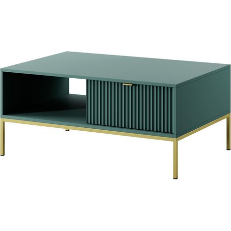 Tavolino da caffè 104 cm, 1 cassetto, Labrador, maniglie dorate, 104 x 68 x 46 cm (1/5)