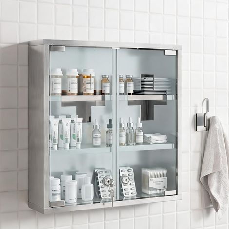Meuble de salle de bain argento 46 x 12 x 48 cm (1/5)