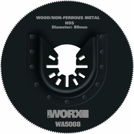 Lame de scie circulaire - Ø 80 mm - Pour outils oscillants multifonctions et autres outils du marché - Accessoire universel avec fixation en étoile - WA5008 (pour bois et plastique)