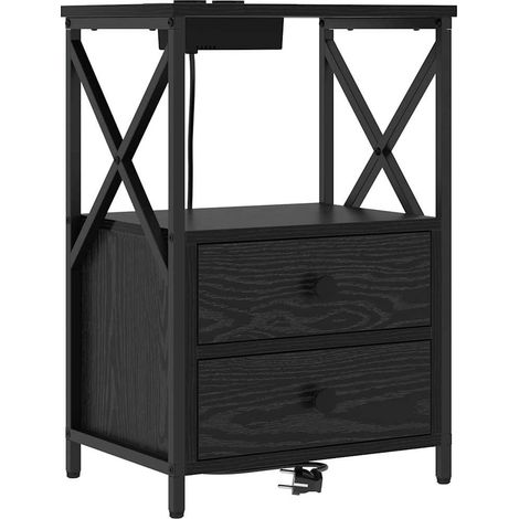 Maison Exclusive - Nachttisch Schwarz Eichen-Optik 40 x 31 x 60 c