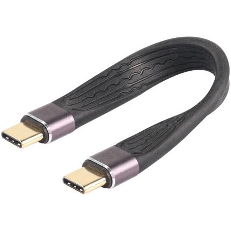 Câble USB C vers USB C 40 Gbit/s, câble court de type C vers type C USB-C mâle vers mâle 100 W câble de charge rapide FPC Design pour téléphones portables Power Bank - 13,8 cm (1/5)