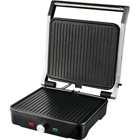 Griglia tostiera per 4 panini "Dosari" con base antiscivolo (2000W 230V) IP20 320x375mm colore nero