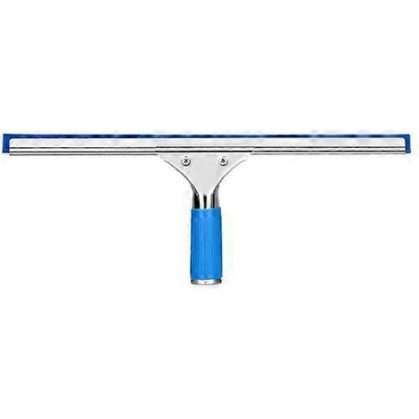 Raclette à vitres professionnelle avec lèvre en caoutchouc, manche long, pour salle de bain et douche, outil de nettoyage de vitres, bleu