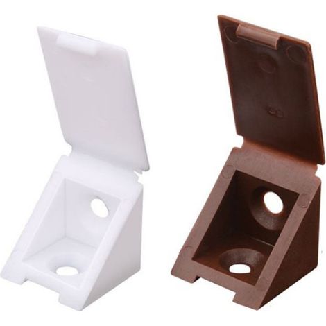 Equerre D'angle - 21x21x23 mm - Pour Assemblage Meubles et Étagères - Blanc - 100 Pièces (1/4)