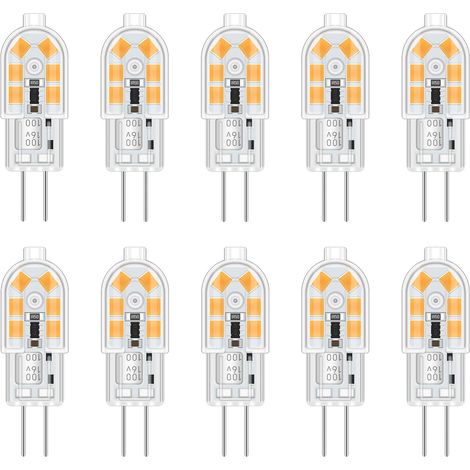 XEPHO Ampoule LED G4 2W 12V Blanc Chaud 200LM, équivalent Bi Pin G4 10W-20W halogène, LED 12V pour Hotte Cuisine/Armoire/Camping, non-dimmable, lot de 10Blanc Chaud / 10 Unité (Lot de 1) (1/5)