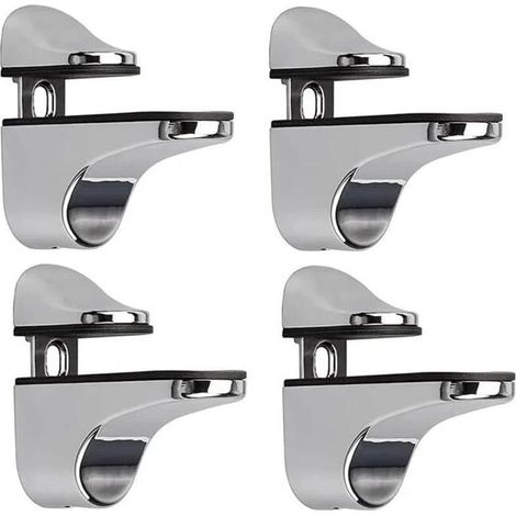 Soporte ajustable para estante de vidrio, 4 piezas, abrazadera de pared para estante de vidrio, para estante de vidrio (1/5)