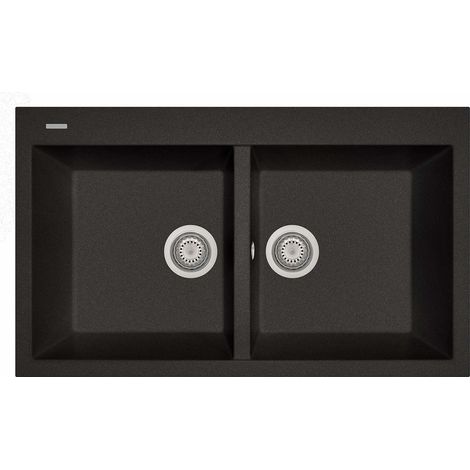 Lavello Plados composito cucina Plados AM8620 due vasche - UM44 Nero metal (1/2)