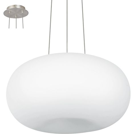 Lampadario Contemporaneo Optica Acciaio Nichel Opaco Vetro 2 Luci E27 (1/5)