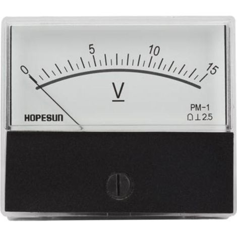 Voltmetro analogico da tavolo, 15 V CC, 70 x 60 mm (1/3)