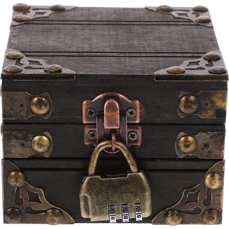 Coffret à Bijoux en Bois Vintage Noir Capacité Suffisante pour Organiser et Exposer Bijoux, pour Décoration Maison Style Rétro Unique (1/5)