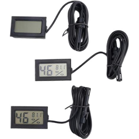 Thermomètre-hygromètre numérique avec sonde, mesure la température et l'humidité intérieures. (1/4)