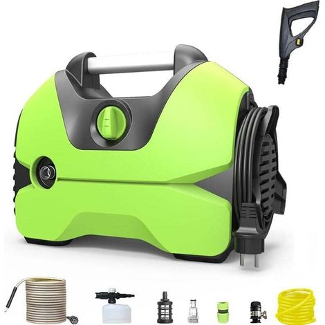 Idropulitrice ad alta pressione Plus da 3000 W (orizzontale), pressione: max. 150 bar, portata: 9 l/min, filtro dell'acqua, tubo flessibile e pistola ad alta pressione, lancia (1/5)
