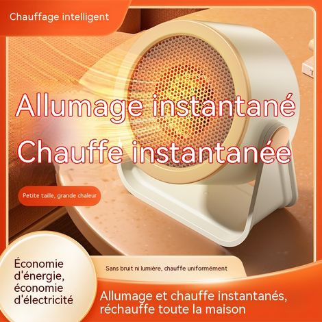Radiateur soufflant de bureau portable, chauffage électrique compact à chauffe rapide, orientable pour pieds et espace intérieur (1/4)