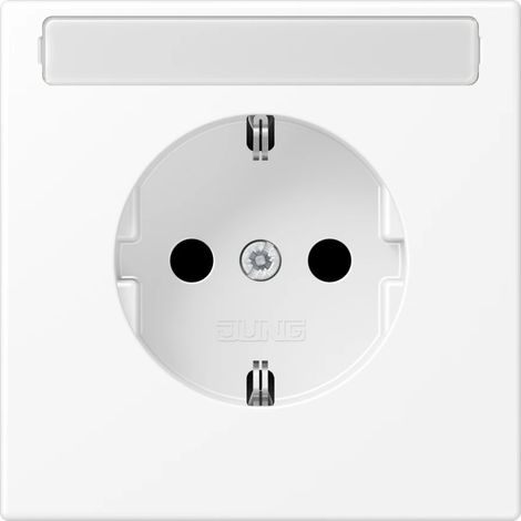 Jung SCHUKO®-Steckdose, 16 A 250 V , mit Schriftfeld, Duroplast lackiert, Serie LS, schneeweiß matt LS 1520 NA WWM