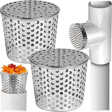 2 Pièces Crapaudine de Gouttière, Filtres De Gouttière en Acier Inoxydable, Protege Gouttiere Contre Feuilles, Filtre Gouttiere pour Écoulement Toit Plat, Écoulements, Tuyaux Descente (1/5)