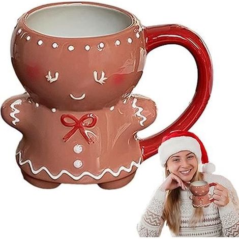 Tasse de Noël Bonhomme en Pai-n d'épice en Céramique - Couleurs Vives - Compatible Lave-vaisselle (1/4)