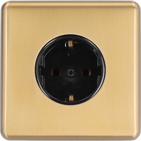 Plaque de prise électrique en acier inoxydable, prise standard allemande 16A 250V, accessoire mural de puissance (1/5)
