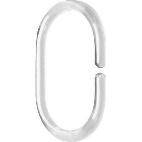 Anneaux de rideau de douche - 12 pcs, plastique transparent (1/3)