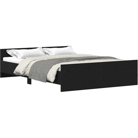vidaXL Giroletto senza Materasso Rovere Nero 140x190 cm Truciolato (1/4)