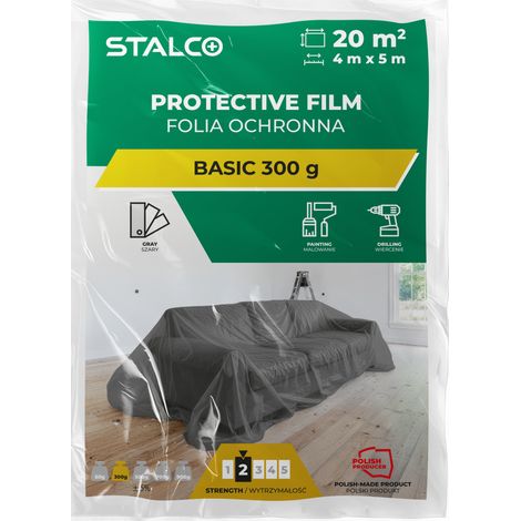 Film de Protection Peinture - 4m x 5m - 300g - Résistant et Économique - Protection Efficace