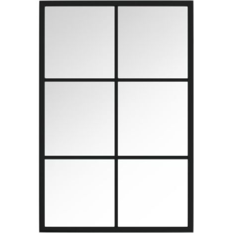 Miroir mural - Miroir de maquillage mural pour Salon,Chambre,Design Moderne Noir 60x40 cm Métal -55046 (1/5)