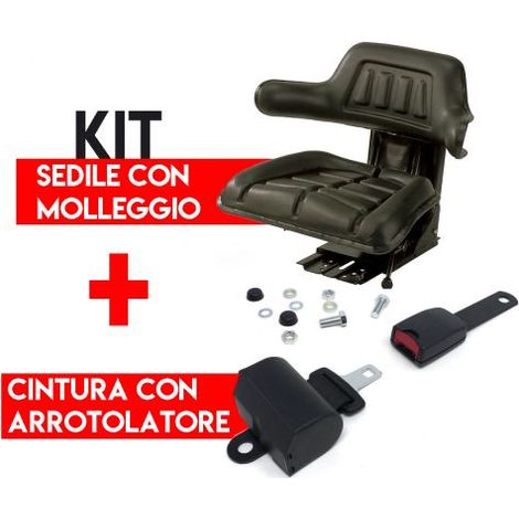 SEDILE UNIVERSALE TRATTORE CON MOLLEGGIO + CINTURA SICUREZZA FIAT ECC (20227/1) (1/5)