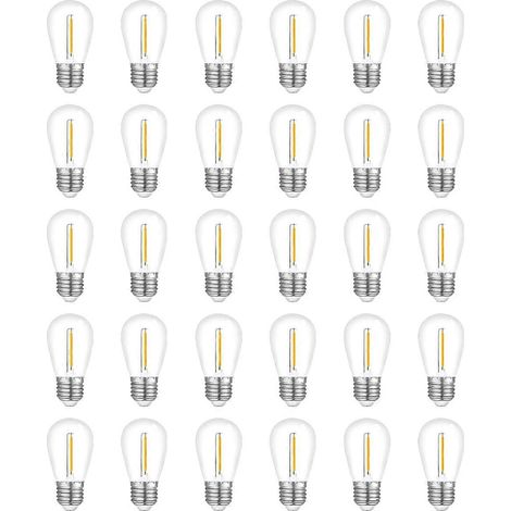 Lot de 30 ampoules de rechange étanches S14 pour guirlande lumineuse d'extérieur (1/5)