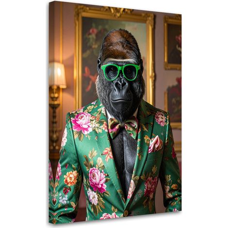 Wandbild Gorilla in einem bunten Anzug Glamour 20x30 (1/5)