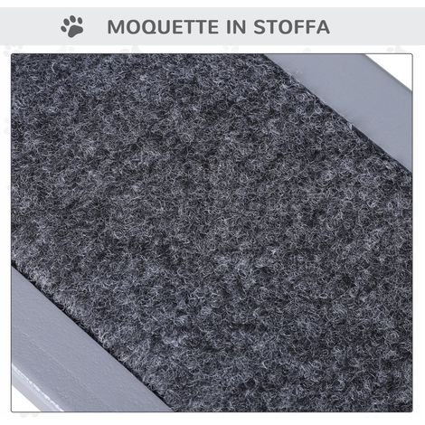 Échelle pour chien à 3 marches avec tapis antidérapant et espace de rangement intégré, 40,5 x 44,5 x 38 cm, grise (1/5)