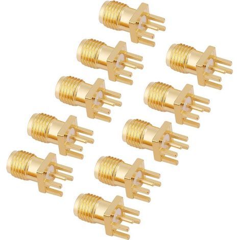 10 Connecteurs SMA Femelle PCB 50 Ohm pour Antenne WiFi Radio Répéteur Câble Coaxial Laiton (1/5)