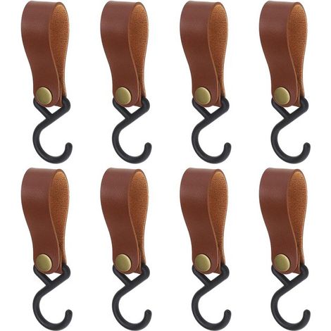 Lot de 8 crochets en plastique en forme de S, imitation cuir PU (1/5)