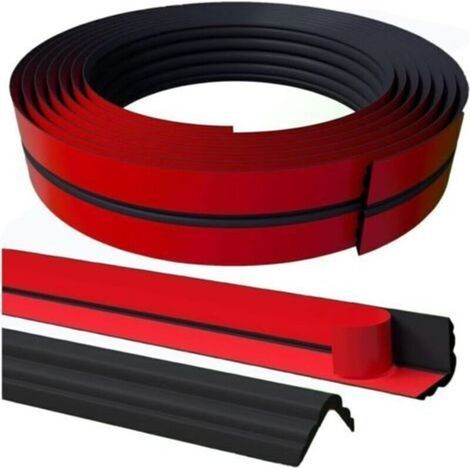 Moulures murales autocollantes en stuc flexible – 3 m × 2 cm, noir, quart de tige, baguettes d’angle prêtes à poser (1/4)