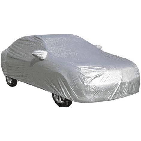 Bâche pour Voiture housse de voiture exterieur Housse de voiture contre le soleil Anti-UV Poussière de neige bache voiture 480x180x120cm Berline argenté XL